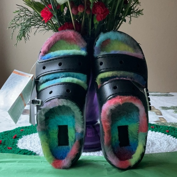 🌈 CROCS CLASSIC COZZZY SPRAY DYE SANDALS 🌈 NWT 🌈 - Picture 9 of 16